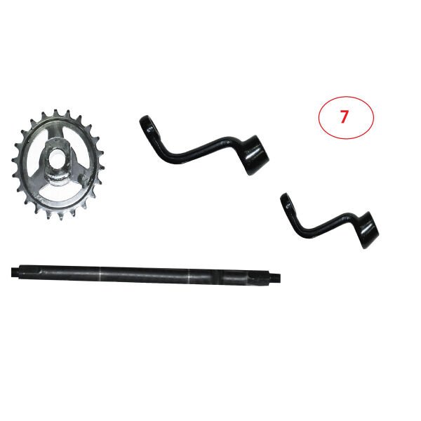 Yuki Lotus E-Bike Pedal mili ve kolu ve ön dişli