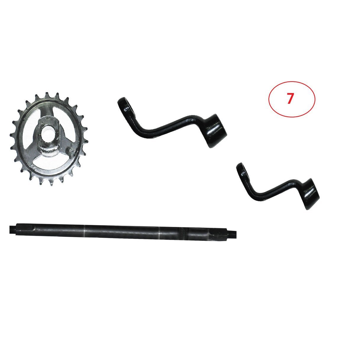 Yuki Lotus E-Bike Pedal mili ve kolu ve ön dişli