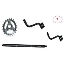 Yuki Lotus E-Bike Pedal mili ve kolu ve ön dişli